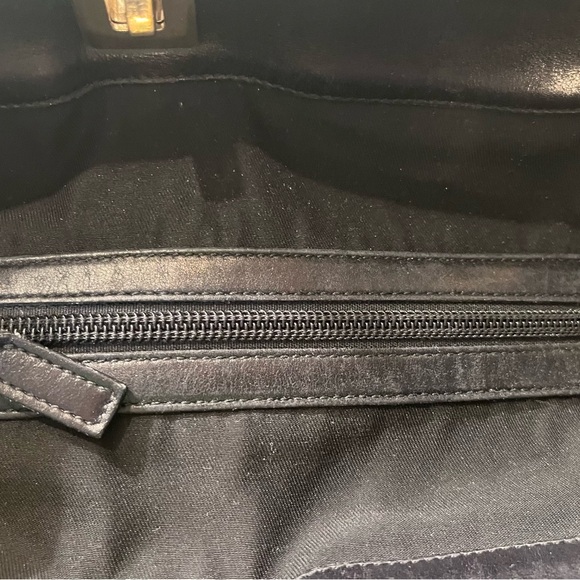 Gucci GG Black Canvas Tote with Horsebit Gold Tone Detail - Picture 11 of 15